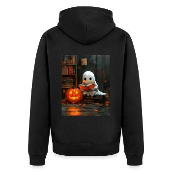 Cadeau d’Halloween Femmes Hommes Enfants Décoration - Veste à capuche bio Premium Unisexe - noir - Dos - Nico (187cm)