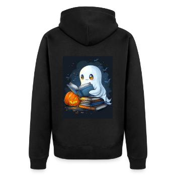 Cadeau d’Halloween Femmes Hommes Enfants Décoration - Veste à capuche bio Premium Unisexe - noir - Dos - Nico (187cm)
