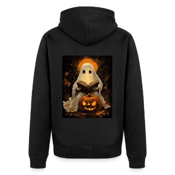 Cadeau d’Halloween Femmes Hommes Enfants Décoration - Veste à capuche bio Premium Unisexe - noir - Dos - Nico (187cm)