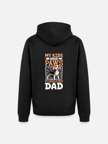 English Foxhound Dad - Unisex Premium Organic Zip Hoodie - black