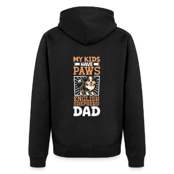 English Shepherd Dad - Unisex Premium Organic Zip Hoodie - black - Back - Nico (187cm)