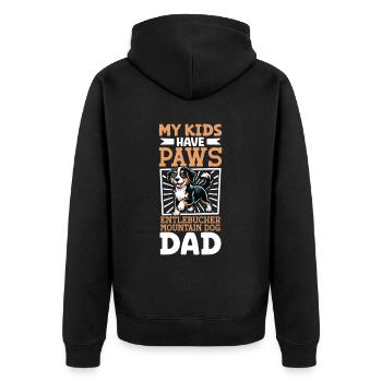 Entlebucher Chien de montagne papa - Veste à capuche bio Premium Unisexe - noir - Dos - Nico (187cm)