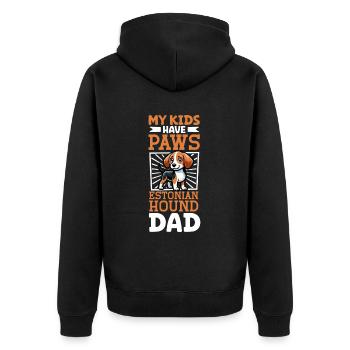 Estnische Bracke Papa - Unisex Premium Bio Zip Hoodie - Schwarz - Hinten - Nico (187cm)