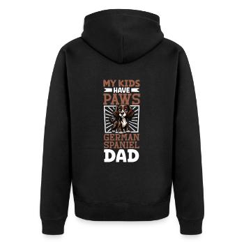 German Quail Dog Dad - Unisex Premium Organic Zip Hoodie - black - Back - Nico (187cm)