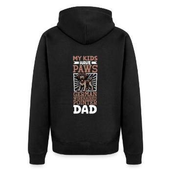 German Wirehaired Dad - Unisex Premium Organic Zip Hoodie - black - Back - Nico (187cm)