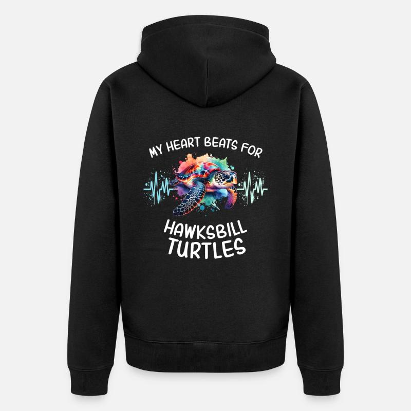 Cœur de tortue imbriquée - Veste à capuche bio Premium Unisexe - noir