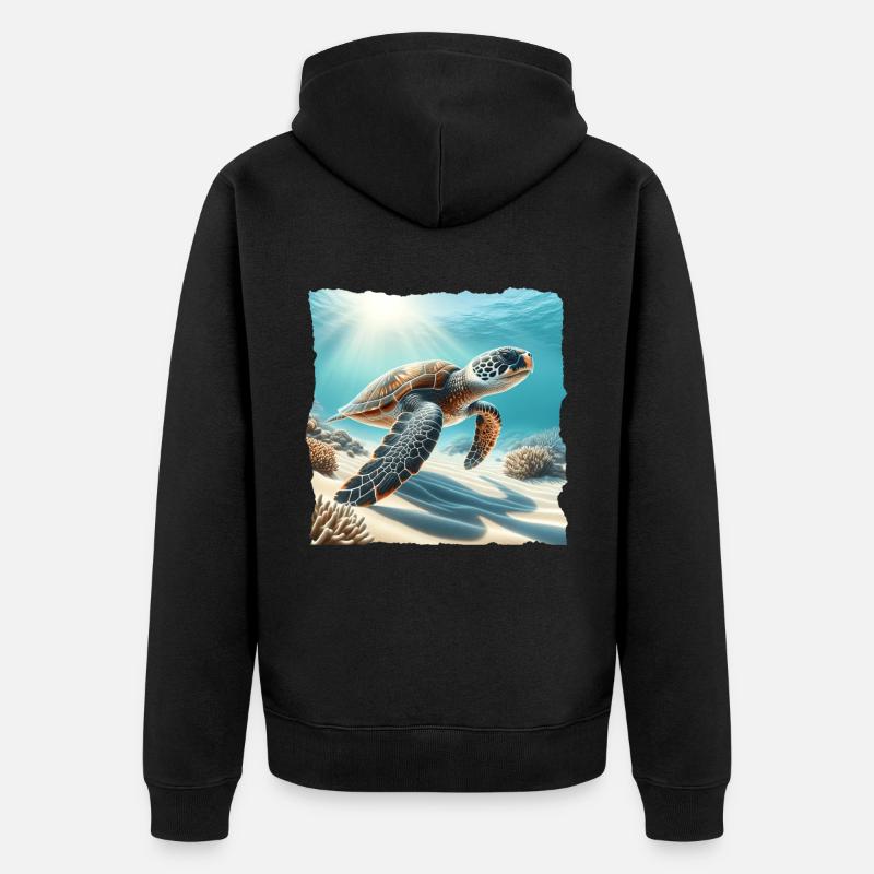Tortue imbriquée - Veste à capuche bio Premium Unisexe - noir