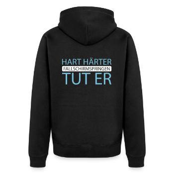 Fallschirmspringer Fallschirmspringen - Unisex Premium Bio Zip Hoodie - Schwarz - Hinten - Nico (187cm)
