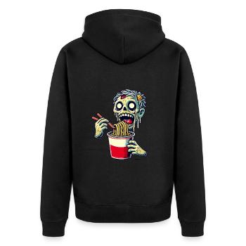 Zombie Ramen Noodles Japanese Food - Unisex Premium Organic Zip Hoodie - black - Back - Nico (187cm)
