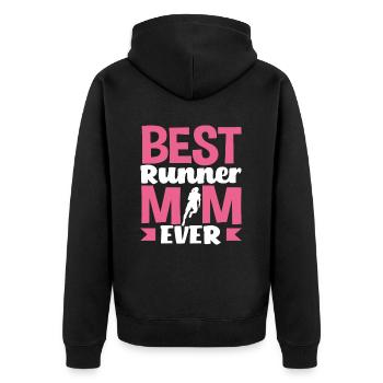 Best Female Runner Mom Ever - Unisex Premium Organic Zip Hoodie - black - Back - Nico (187cm)
