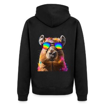 Lunettes de soleil Capybara Capy Colorful Animal Design Print - Veste à capuche bio Premium Unisexe - noir - Dos - Nico (187cm)