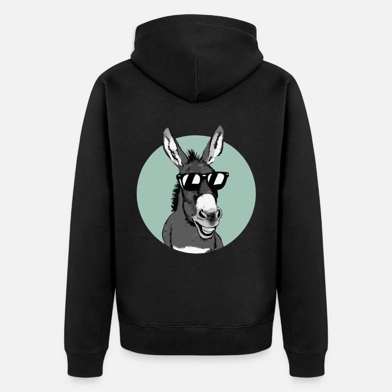 Âne âne mulet Muli - Veste à capuche bio Premium Unisexe - noir