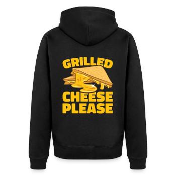 Grillkäse Gegrillter Käse Foodie Käse Sandwich - Unisex Premium Bio Zip Hoodie - Schwarz - Hinten - Nico (187cm)