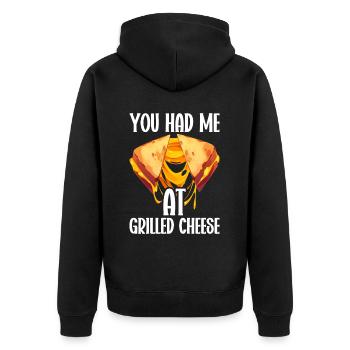 Grilled Cheese Grilled Cheese Foodie Cheese Sandwich - Veste à capuche bio Premium Unisexe - noir - Dos - Nico (187cm)