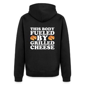 Grilled Cheese Grilled Cheese Foodie Cheese Sandwich - Veste à capuche bio Premium Unisexe - noir - Dos - Nico (187cm)