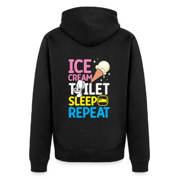 Tolérant au lactose ou intolérant au lactose - Veste à capuche bio Premium Unisexe - noir - Dos - Nico (187cm)