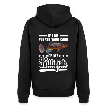 Killifish Quarium Fish - Unisex Premium Organic Zip Hoodie - black - Back - Nico (187cm)