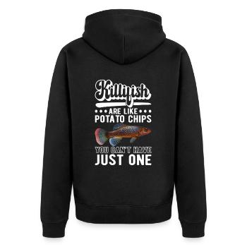 Killifisch Quarium Fische - Unisex Premium Bio Zip Hoodie - Schwarz - Hinten - Nico (187cm)