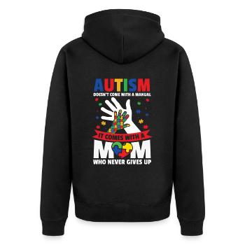 Autism Awareness Day Autistic Gift - Unisex Premium Organic Zip Hoodie - black - Back - Nico (187cm)