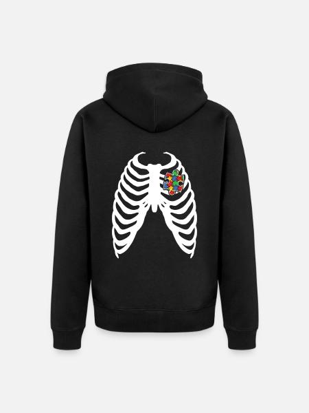 Autism Awareness Day Autistic Gift - Unisex Premium Organic Zip Hoodie - black
