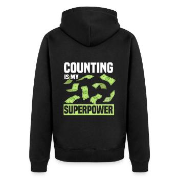 Accounting Secretary of Accountants Accounting - Unisex Premium Organic Zip Hoodie - black - Back - Nico (187cm)