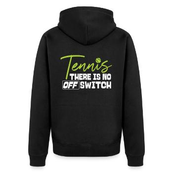 Funny Tennis Player Racket Tennis - Unisex Premium Bio Zip Hoodie - Schwarz - Hinten - Nico (187cm)