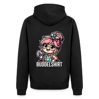 Garten Geschenk Gärtnerin Geburtstag Geschenk - Unisex Premium Bio Zip Hoodie - Schwarz - Hinten - Nico (187cm)