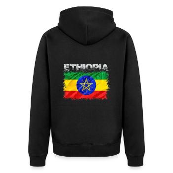 Éthiopie - Veste à capuche bio Premium Unisexe - noir - Dos - Nico (187cm)