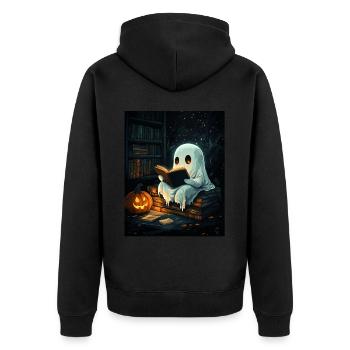 Cadeau d’Halloween Femmes Hommes Enfants Décoration - Veste à capuche bio Premium Unisexe - noir - Dos - Nico (187cm)