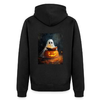 Cadeau d’Halloween Femmes Hommes Enfants Décoration - Veste à capuche bio Premium Unisexe - noir - Dos - Nico (187cm)