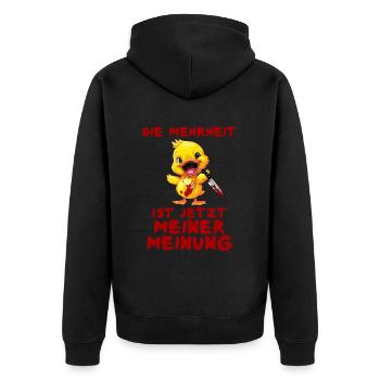 La majorité de mon avis Canard au couteau Halloween - Veste à capuche bio Premium Unisexe - noir - Dos - Nico (187cm)