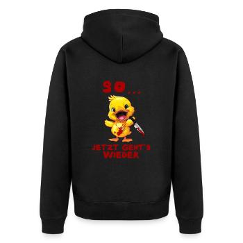 Alors maintenant, c’est reparti - Couteau de canard Halloween - Veste à capuche bio Premium Unisexe - noir - Dos - Nico (187cm)