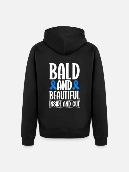Alopecia Areata Bewusstsein Haarausfall - Unisex Premium Bio Zip Hoodie - Schwarz