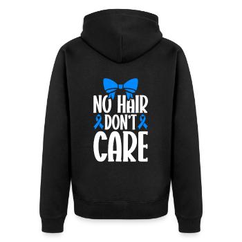 Alopécie areata Awareness Perte de cheveux - Veste à capuche bio Premium Unisexe - noir - Dos - Nico (187cm)
