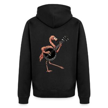Flamingo Animal Joueur de banjo bluegrass - Veste à capuche bio Premium Unisexe - noir - Dos - Nico (187cm)