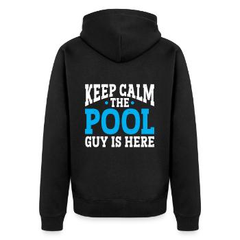Nettoyeur de piscine Restez calme Le gars de la piscine est là - Veste à capuche bio Premium Unisexe - noir - Dos - Nico (187cm)