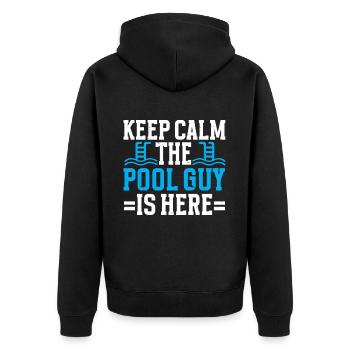 Nettoyeur de piscine Restez calme Le gars de la piscine est là - Veste à capuche bio Premium Unisexe - noir - Dos - Nico (187cm)