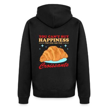 Croissant Beugel Croissant Croissant Cadeau - Veste à capuche bio Premium Unisexe - noir - Dos - Nico (187cm)