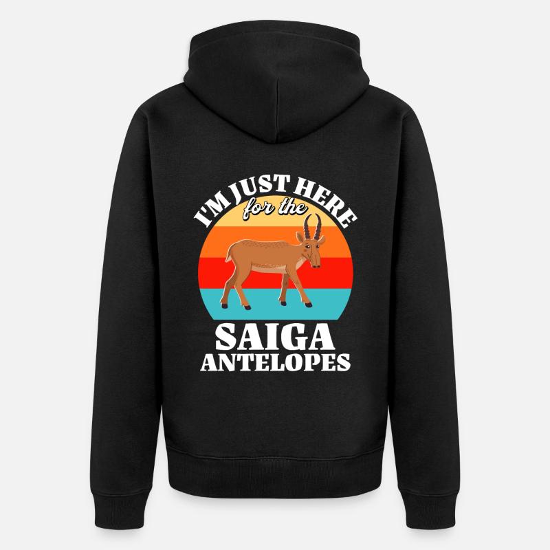 Dictons drôles d’antilope saïga - Veste à capuche bio Premium Unisexe - noir