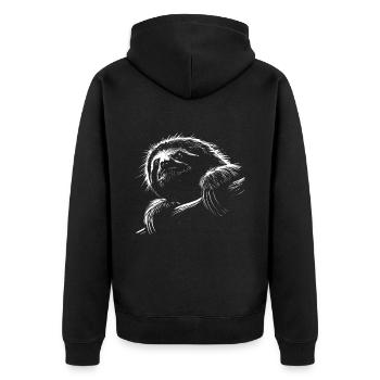 Funny Sloth Art Animal Sloth Wildlife Animals - Unisex Premium Organic Zip Hoodie - black - Back - Nico (187cm)