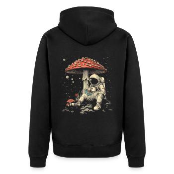 Cottagecore Aesthetic Astronaut Frog Mushroom Witc - Unisex Premium Organic Zip Hoodie - black - Back - Nico (187cm)