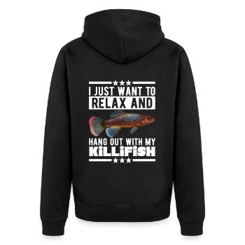 Killifish Quarium Fish - Veste à capuche bio Premium Unisexe - noir - Dos - Nico (187cm)