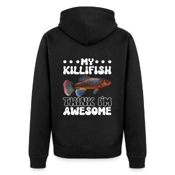 Killifish Quarium Fish - Unisex Premium Organic Zip Hoodie - black - Back - Nico (187cm)