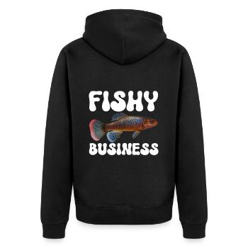 Killifish Quarium Fish - Unisex Premium Organic Zip Hoodie - black - Back - Nico (187cm)