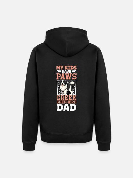 Griechischer Schäferhund Papa - Unisex Premium Bio Zip Hoodie - Schwarz