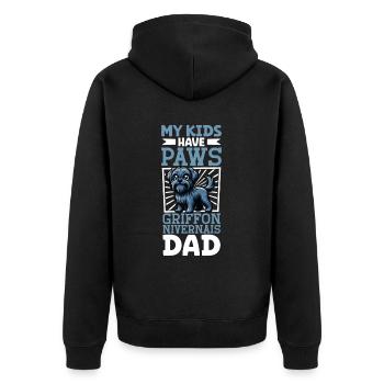 Griffon Nivernais Papa - Veste à capuche bio Premium Unisexe - noir - Dos - Nico (187cm)