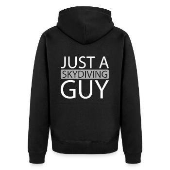 Fallschirmspringer Fallschirmspringen - Unisex Premium Bio Zip Hoodie - Schwarz - Hinten - Nico (187cm)