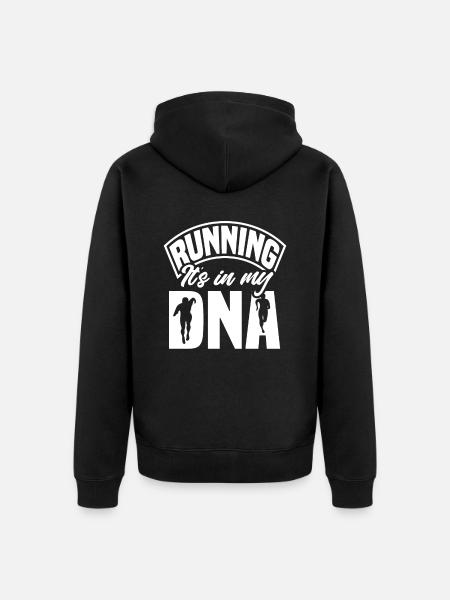 Running It's in my genes - Unisex Premium Organic Zip Hoodie - black