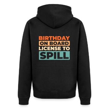 Kreuzfahrt Birthday Cruise - Unisex Premium Bio Zip Hoodie - Schwarz - Hinten - Nico (187cm)