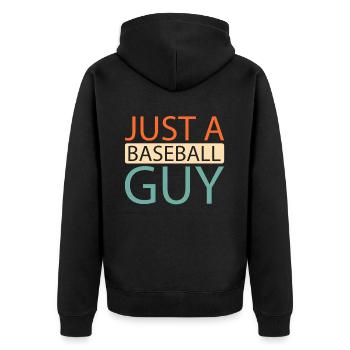 Le baseball juste un gars de baseball - Veste à capuche bio Premium Unisexe - noir - Dos - Nico (187cm)